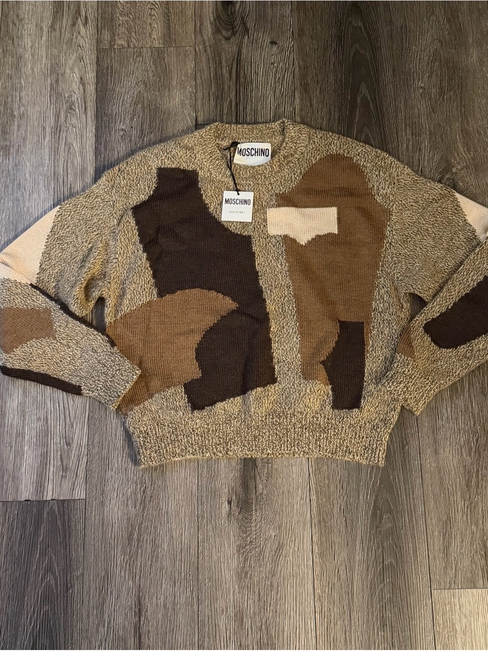 MOSCHINO Crew-Neck Panelled Jumper